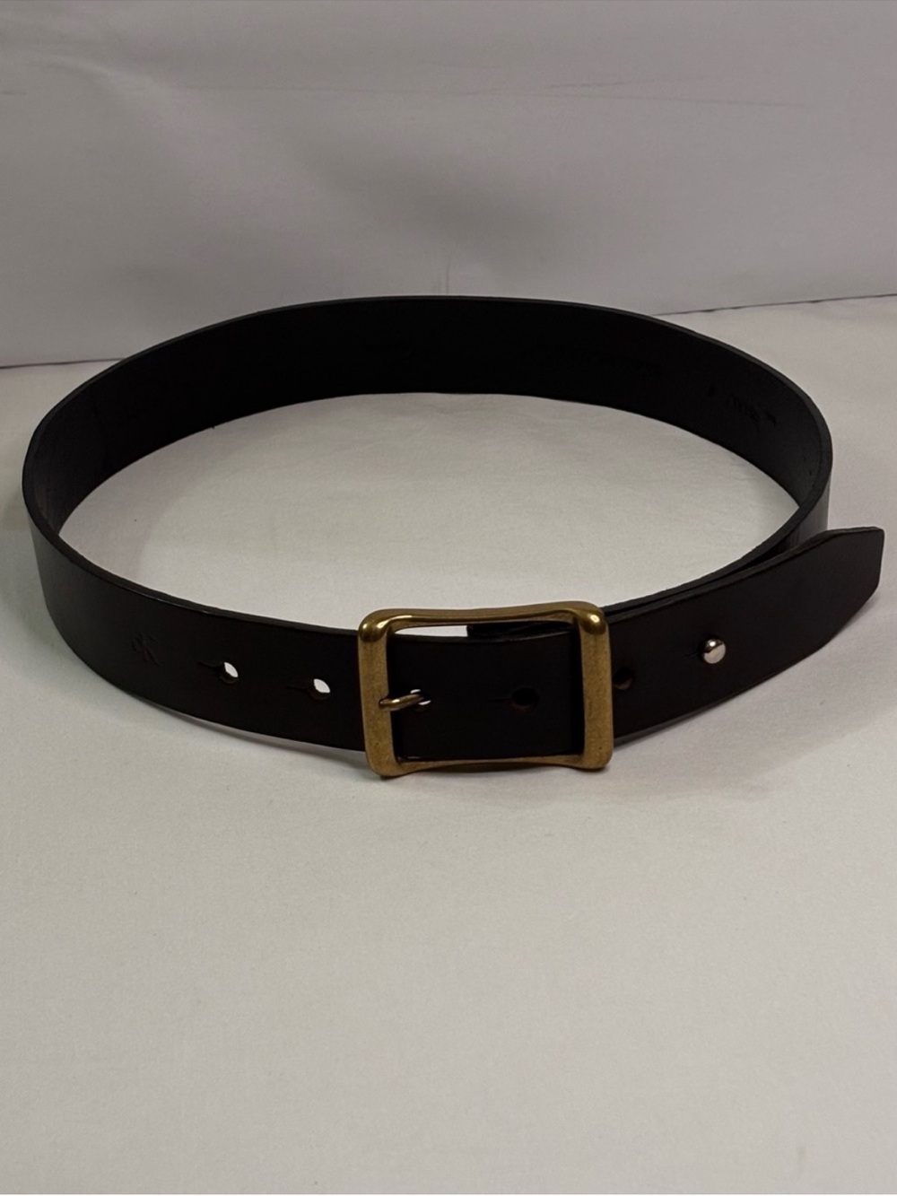 Calvin Klein Black Leather Belt with Solid Brass Buckle